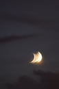Celestial Serenity: Waxing Crescent Moon and the North Star Royalty Free Stock Photo