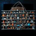 Celestial Shelf with Diverse Objects Royalty Free Stock Photo