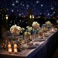 Celestial Soiree: A Reception Buffet Under the Stars Royalty Free Stock Photo