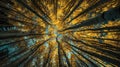 Celestial Splendor, Mesmerizing Light Display Over Boreal Trees. Generative Ai