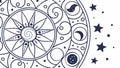 Celestial Star Mandala with Sun and Moon Elements, vector design Generative AI Royalty Free Stock Photo