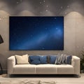 1534 Celestial Starry Sky: A celestial and captivating background featuring a night sky filled with stars, a crescent moon, and
