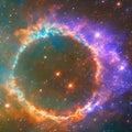 1605 Celestial Supernova: A mesmerizing and celestial background featuring a supernova explosion with vibrant bursts of light, c