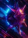 Celestial Symphony: Blue and Purple Star Surrounded by Colorful Lights in the Galaxy (AI Generated) Royalty Free Stock Photo