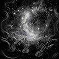 Celestial Symphony in Monochromatic Art Style