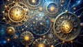 Celestial Time Weaver: A Clock Web of Cosmic Threads AI generated
