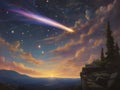 Celestial Trails: Enchanting Shooting Star Night Sky