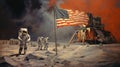 Celestial Triumph: Artistic Rendition of the Historic 1969 Moon Landing