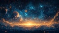 A Celestial View of Planets and Constellations Glowing in the Night Sky Royalty Free Stock Photo