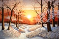 Winter Sunbursts - Generative AI