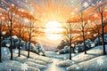 Winter Sunbursts - Generative AI