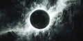 A Celestial White Eclipse Surrounded by a Halo of Light for Mystical, Celestial, or Space-Themed Design Projects Royalty Free Stock Photo