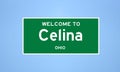 Celina, Ohio city limit sign. Town sign from the USA. Royalty Free Stock Photo