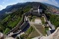 Celje medieval castle in Slovenia above the river Savinja