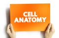 Cell anatomy text quote on card, medical concept background