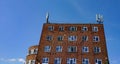 Cell antennas on top of building Royalty Free Stock Photo