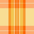 Cell background tartan check, wallpaper textile fabric pattern. Daisy seamless vector plaid texture in cornsilk and amber colors Royalty Free Stock Photo