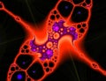 Cell design, fractal red blue design, abstract background Royalty Free Stock Photo