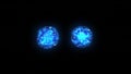 Cell Division of Blue Cell in Dark Background