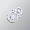 Cell, division, icon paper style. Grey color vector background Royalty Free Stock Photo