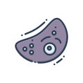 Color illustration icon for Cell, eukaryote and unicellular