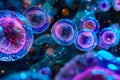 A cell with many blue and purple cells Royalty Free Stock Photo