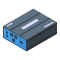 Cell meter inverter icon isometric vector. Source portable