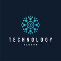 cell neuron technology logo design illustration data simple abstract modern template brand product Royalty Free Stock Photo