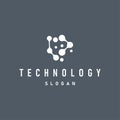 cell neuron technology logo design illustration data simple abstract modern template brand product Royalty Free Stock Photo
