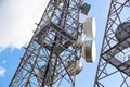 Cell phone antenna or aerial tower used for GSM and UMTS mobile phone transmissions Royalty Free Stock Photo