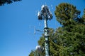 Cell phone antenna tower on top of Signal Mountain in Grand Teton National Park Royalty Free Stock Photo