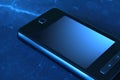 Cell phone blue illuminated Royalty Free Stock Photo