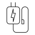 Cell phone charger line icon. Linear style sign for mobile concept and web design. Power adapter outline vector icon Royalty Free Stock Photo