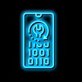 cell phone data recovery neon glow icon illustration Royalty Free Stock Photo