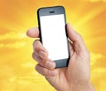Cell Phone Hand Sky Royalty Free Stock Photo