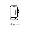 cell phone icon. Trendy modern flat linear vector cell phone icon on white background from thin line Electronic devices collection Royalty Free Stock Photo