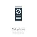 Cell phone icon vector. Trendy flat cell phone icon from electronic devices collection isolated on white background. Vector Royalty Free Stock Photo