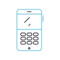 cell phone line icon, outline symbol, vector illustration, concept sign Royalty Free Stock Photo