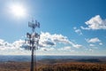 Cell phone or mobile service tower in forested area of West Virginia providing broadband service Royalty Free Stock Photo