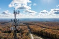 Cell phone or mobile service tower in forested area of West Virginia providing broadband service Royalty Free Stock Photo