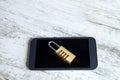 Cell phone security locked Royalty Free Stock Photo
