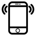 Cell phone and signal icon vector, phone is ringing icon design vector illustration