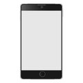 Cell phone, smartphone screen frame front view modern gadget mock up template isolated on white background. Device to