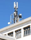 Cell phone telecommunications antennas Royalty Free Stock Photo