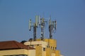 Cell phone telecommunications antennas and repeaters Royalty Free Stock Photo