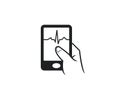 Cell phone touch apps icon contain cardio graph hearth beat attack suitable for medical company