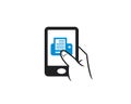 Cell phone touch apps icon for printer print printing sales company