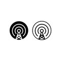 Cell phone tower icon. Antenna icon vector. Wireless Icon. Mobile connection line. Signal sign. Broadcast, transmitter antenna Royalty Free Stock Photo