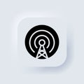 Cell phone tower icon. Antenna icon vector. Wireless. Mobile connection line. Signal sign. Broadcast, transmitter antenna. Royalty Free Stock Photo