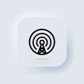 Cell phone tower icon. Antenna icon vector. Wireless. Mobile connection line. Signal sign. Broadcast, transmitter antenna. Royalty Free Stock Photo